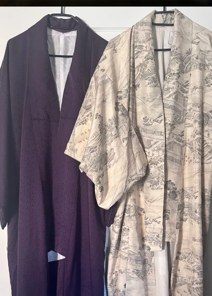 Les kimonos en soie , vintage avant démontage et transformation en bijou