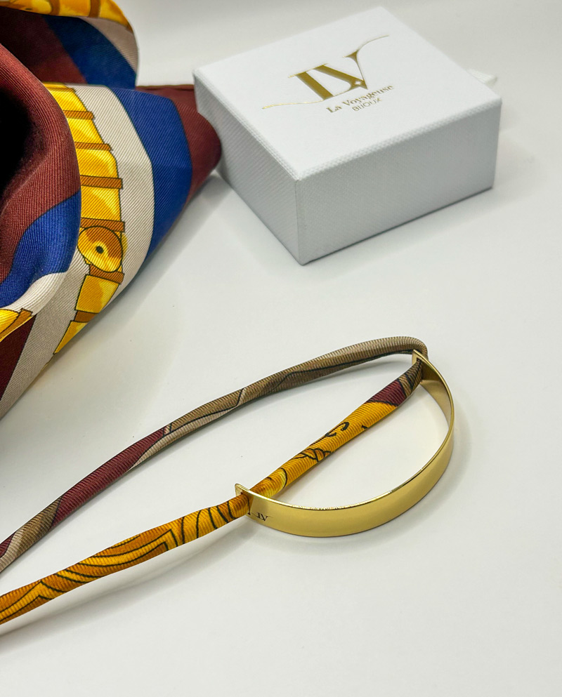 Manchette dorée à l’or fin & soie Luxe - GM- Héritage Tribal – Image 3